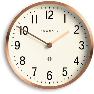 NEWGATE® Master Edwards wanduhr | Uhr im mid Century Stil | 30cm | Tiefes metallgehäuse mit Kupfer/roségold Finish | Modernes Retro Design für küche, Wohnzimmer oder büro