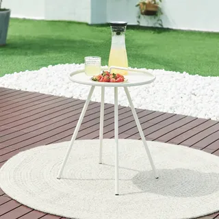 Outdoor-Beistelltisch 'Fosen' 55 x Ø 42 cm Weiß - Weiß