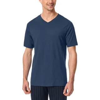 Schiesser Herren Schlafshirt Kurzarm V-Ausschnitt Bio-Baumwolle-Mix + Relax Pajama Top, Royal_182181, 54