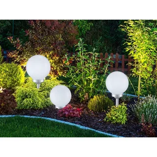 LED Solarlampen 3er Set für draußen, Wegebeleuchtung Solarkugeln für den Garten