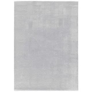 Atticgo Hochflorteppich waschbar Silber Loft 160/230 cm , Silberfarben , Textil , Mode , Rechteckig , 160x230 cm , Oeko-Tex® Standard 100 , waschbar, antistatisch, leicht zusammenrollbar, rutschfeste Unterfläche , Teppiche und Böden, Teppiche, Flachwebteppiche