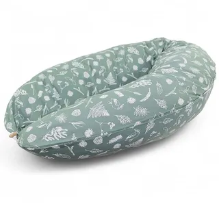 HOBEA-Germany Stillkissen 190 cm x 76 cm XXL Lagerungskissen Schwangerschaftskissen für Baby und Erwachsene Seitenschläferkissen Stillkissen mit Bezug aus Bio Baumwolle (Wald)