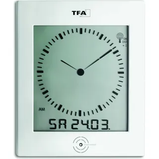 TFA-Dostmann 60.4506 Wanduhr Digitale Wanduhr Rechteck Weiß (60.4506) - Weiß