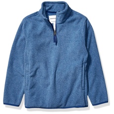 Amazon Essentials Jungen Pulloverjacke aus Polarfleece mit Viertelreißverschluss, Blau Heide, 3 Jahre