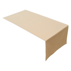 Lemos Home Hochwertiger Tischläufer Tischwäsche aus 100% Baumwolle Kollektion Konzept, Farbe & Größe wählbar (Tischläufer - 45x150cm, Camel)