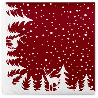 Sovie HORECA Serviette Marvin in Bordeaux aus Linclass® Airlaid, Weihnachtsserviette festlich stoffähnlich, Einwegserviette ideal für die Adventszeit & Weihnachten, 40x40cm, 50 Stück