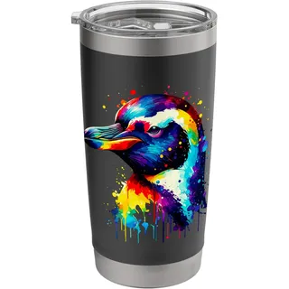 Splash Art Pinguin Pinguine Doppelwandiger Edelstahl-Thermobecher