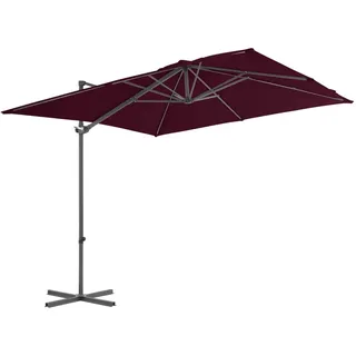 vidaXL Ampelschirm mit Stahl-Mast 250x250 cm Bordeauxrot - Rot