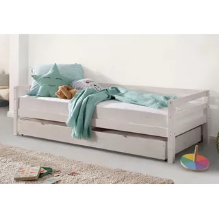 OTTO home Daybett »Alpi« mit Schubkasten aus Kiefernholz, Außenbreite 103 cm, Kinderbett, weiß