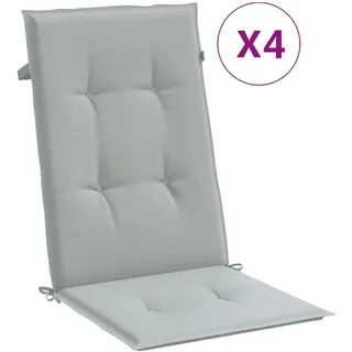 Hochlehner-Auflagen 4 Stk. Melange Hellgrau 120x50x4 cm Stoff - Grau