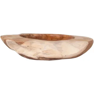 Obstschale , Teakfarben , Holz , Teakholz , oval , 40x12x40 cm , Real Wood , Geschirr, Schalen & Schüsseln, Obstschalen