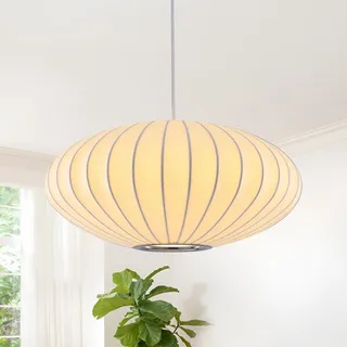 kaixunl Moderner Stoff Deckenlampe Laterne Lampe Weiß Blase Deckenleuchte Japanischen Stil Hängelampe Lampenschirm Kunstseide Pendelleuchte Geeignet Für Wohnzimmer Esszimmer Schlafzimmer Foyer 40cm