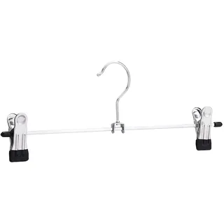 Amazon Basics Hosen- und Rockbügel aus Metall, mit Clips, 20er-Pack, Chromfarben