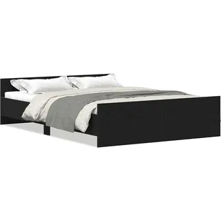 vidaXL Bettgestell ohne Matratze Schwarz Eichen-Optik 120x200 cm - Braun
