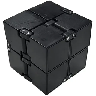 Fidget Infinity Cube, Infinity Cube Black Antistress Spielzeug Fidget Toy Würfel für Stress und Angst Linderung Entspannendes Spielzeug (Schwarz)
