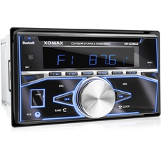 XOMAX XM-2CDB622 Autoradio mit CD-Player, Bluetooth, RDS Radio Tuner, 7 Farben einstellbar (Rot, Blau, Grün, Gelb, Lila, Weiß, Türkis) USB, SD für MP3 WMA, AUX, 2x Subwoofer Anschluss, 2DIN
