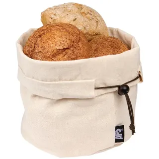 APS beige Brottasche inkl. Wärmekissen mit Keramik-Kugeln und Zugverschluss aus Baumwollen, wiederverwendbar auch für Brötchen, Eier etc. nutzbar, Ø 19,0 cm