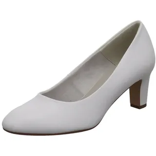 TAMARIS Damen Pumps mit Blockabsatz, weiß, 37 EU