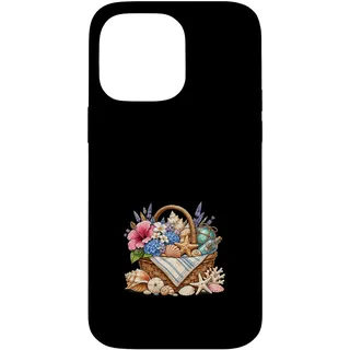 Hülle für iPhone 14 Pro Max Strandkorb Muscheln Seestern Floral Sommer