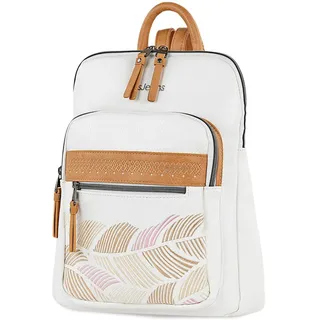 Lois - Cityrucksack Damen Klein Elegant Rucksack Damen Schwarz Alltag Modern, Kleiner Rucksack Damen für Büro Reise City Kollektion., Weiss