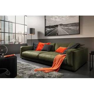 KAWOLA Big Sofa Raina Leder olivgrün - Olive