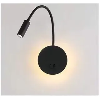 Budbuddy LED Leselampen Schwarz Leselicht mit Schalter Modern Bettleuchten Bettlampe Wandleuchte Innen Wandlampe Schwenkbar Flur Schlafzimmer Hotels Nachttischlampe 11W