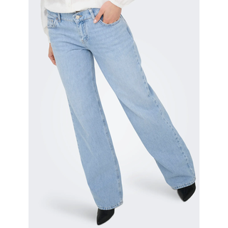 Low-rise-Jeans ONLY "ONLBRENDA LOW WIDE DNM CRO045", Damen, Gr. XL (42), Länge 30, light blau bleached denim, Denim/Jeans, Obermaterial: 100% Baumwolle, unifarben, lang, Jeans Low-rise-Jeans, Baumwolle, low waist, wide fit