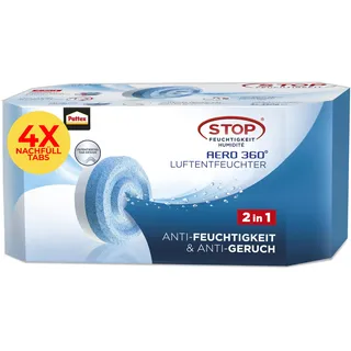Pattex AERO 360° Neutral Tabs Nachfüllpack (4er-Pack), reduzieren Feuchtigkeit und schlechte Gerüche, Nachfülltabs für den Luftentfeuchter AERO 360°