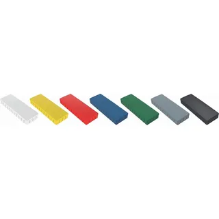 MAUL Magnete MAULsolid 54x19mm (10 Stück) | Mini Magnete aus Kunststoff mit hoher Haftkraft | Starke Magnete für Whiteboard und Magnettafel | ideal für Büro, Homeoffice und Werkstatt | Bunt