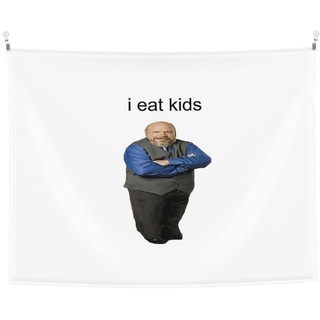 LWIEF Wealth Bertram Eats Kids Wandteppich, Wandbehang, natürliche Landschaft, Schlafzimmer, Wohnzimmer, Schlafsaal, Dekoration, 72 x 94 cm, Schwarz, Einheitsgröße