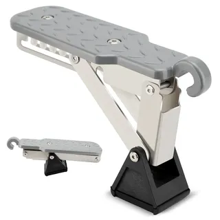 WODHMIEY Verstellbare AutotüRstufe, Faltbarer DachfußStäNder, Pedalleiter Aluminiumlegierung, Rutschfest Tragbar, 7 Einstellbaren Winkeln, Extra Langes Design, Für Verschiedene Automodelle (Silber)