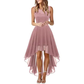 Abendkleider Elegant Für Hochzeit - Vokuhila Abendkleid Lang Convertible Hochzeitsgast Kleid Damen Festkleid Satin Festlich Hochzeitsgastkleid Festkleider Falke Formal Cocktailkleid Chiffon Ballkleid