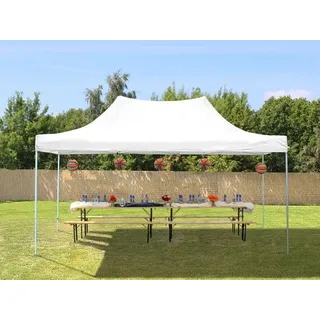 Faltpavillon Economy 3 x 4,5 m ohne Seitenteile weiß 581836