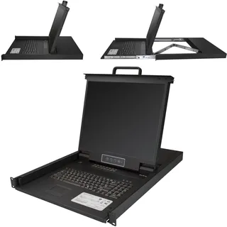 StarTech.com 16 Port(VGA) KVM Konsole - Integrierter KVM Switch mit 19" LCD Monitor für Netzwerkschrank/Serverrack - 1HE LCD KVM Schublade mit 1,8m Kabeln - OSD KVM - USB Unterstützung (RKCONS1916K)