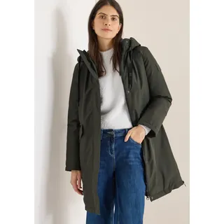 Wintermantel CECIL, Damen, Gr. XL (44), olive wood, Web, Obermaterial: 100% Polyester. Futter: 100% Polyester, unifarben, bequem ca. Mitte Oberschenkel, Rundhals, Mäntel Wintermantel, mit Kapuze und Tunnelzug