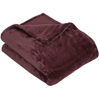 Zollner Kuscheldecke, 220x240 cm, 100% Polyester, Rot , Bordeaux , Textil , 220x240 cm , Oeko-Tex® Standard 100 , Heimtextilien, Wohntextilien, Decken, Kuscheldecken