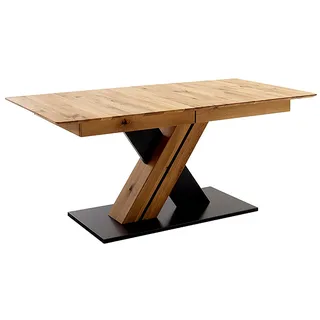 MCA Furniture Esstisch Morena Säulentisch Komfort Tisch« Synchronauszug,ausziehbar,Wildeiche,massiv,geölt,XXL