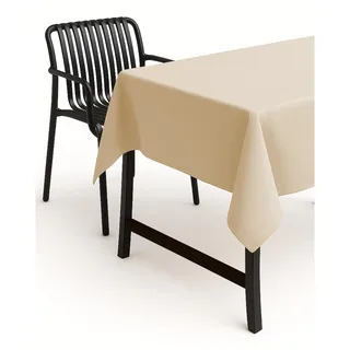 texpot Tischdecke 90 x 90 cm Champagner Leinenoptik Lotuseffekt Fleckschutz Bügelfrei Tischtuch