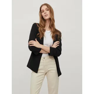 Vila Kurzblazer "VIHER NEW 3/4 BLAZER -NOOS" Materialmix, regular fit, schwarz