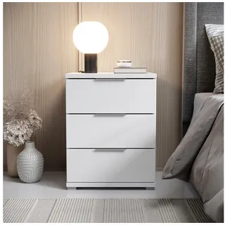 SchlafKONTOR Nachttisch weiß 46 cm x 42 cm Nachtkästchen - UNIVERSAL