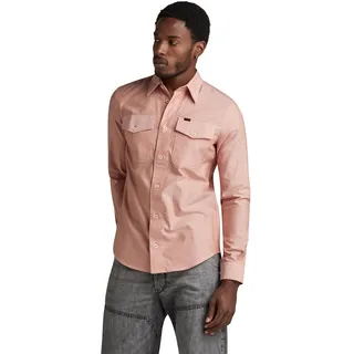 G-STAR RAW Herren Marine Slim Hemd, Mehrfarben (Burned orange/White Oxford D24963-7665-D140), XL