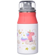 alfi KIDS BOTTLE 400ml, rainbow, Kindertrinkflasche aus Edelstahl, absolut dicht mit Drehverschluss, leicht und robuste Flasche, für Kohlensäure, ohne Fingerabdrücke, BPA-frei