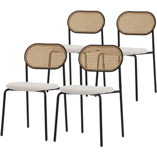 ML-Design Esszimmerstuhl 4Er Set Polyester beige