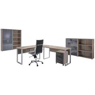 BMG Möbel »Tabor Office«, (Set, 8 tlg.), grau