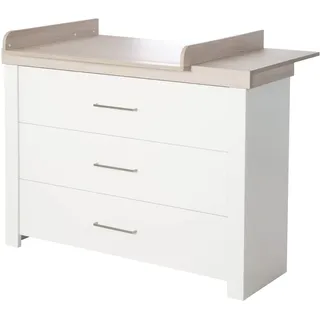 roba Wickelkommode »Lucy«, mit Wickelansatz, Soft-Close, 3 Schubladen, Wickelhöhe 90 cm