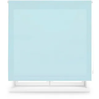 Blindecor Transparentes Rollo nach Maß, Rollo nach Maß, Hellblau, 110 x 175 cm (Breite x Höhe), Stoffgröße 107 x 170 cm, lichtdurchlässiges Rollo für Fenster