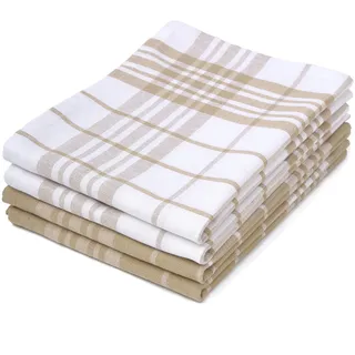 Encasa XO Geschirrtücher, Frottee Baumwolltücher 70x45 cm | Beigefarbenes, nicht-frotteefarbenes Material, Saugstark & Schnelltrocknend | Langlebig & Weich Küchenhandtücher & Spüllappen