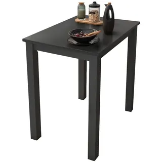Woodroom Esstisch Kota 50x70 cm – Massivholz Hevea, lackiert, Farbe Schwarz – Kleiner Küchentisch, Esszimmertisch, platzsparend, stabil & pflegeleicht