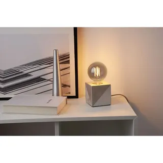 Tischleuchte Silver Jewel Silber/Beton max. 20W E27 ohne Leuchtmittel mit Schalter - Silber