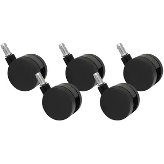 Mid.you Drehstuhlrolle , Schwarz , Kunststoff , 5-teilig , Büromöbel, Bürostühle, Bürostuhl-Ersatzteile & Bodenschutzmatten